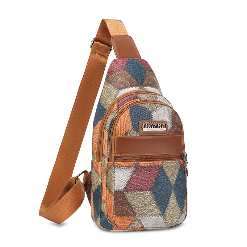 Women Bags Pack - Patchwork Pattern Chest Bag Unisex Fashion
