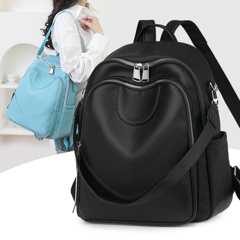 Women Bags Ru - Fashion Large Capacity Women's Leather Backpack