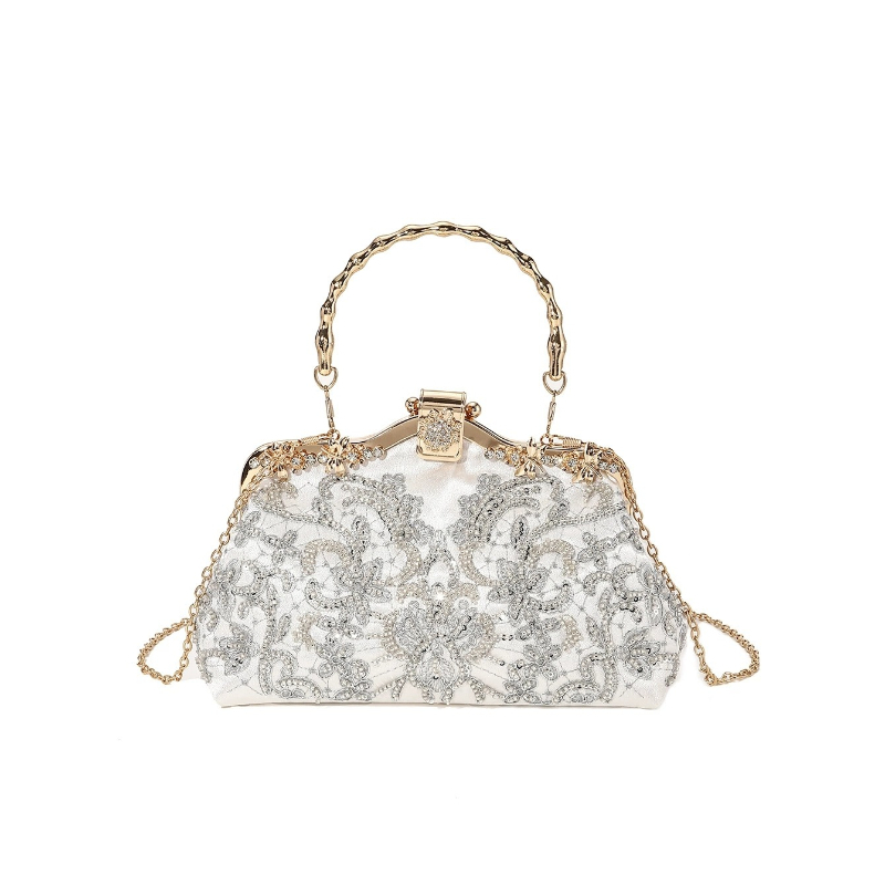 Evening Bag Beaded - Retro New Embroidered Beaded Fabric Purse