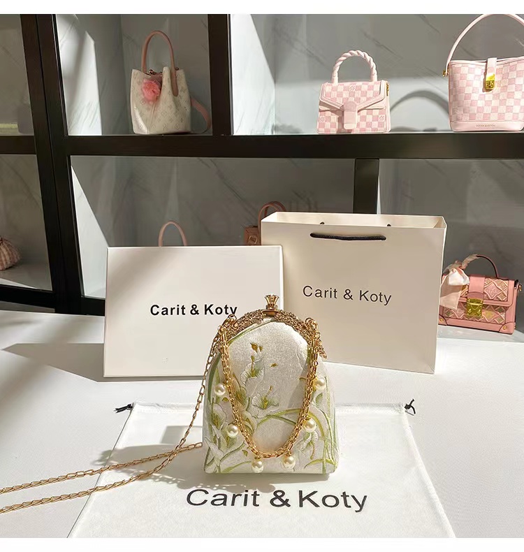 Luxury Satin Square Bag Pearl  - Evening Bag Beaded ulasan dan harga