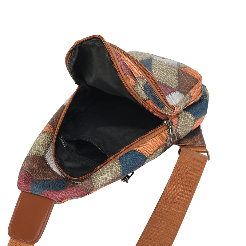 Patchwork Pattern Chest Bag Un - Women Bags Pack ulasan dan harga