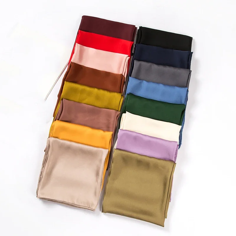 Satin Scarf Women 70cm Solid C - Women Bags Wholesale ulasan dan harga
