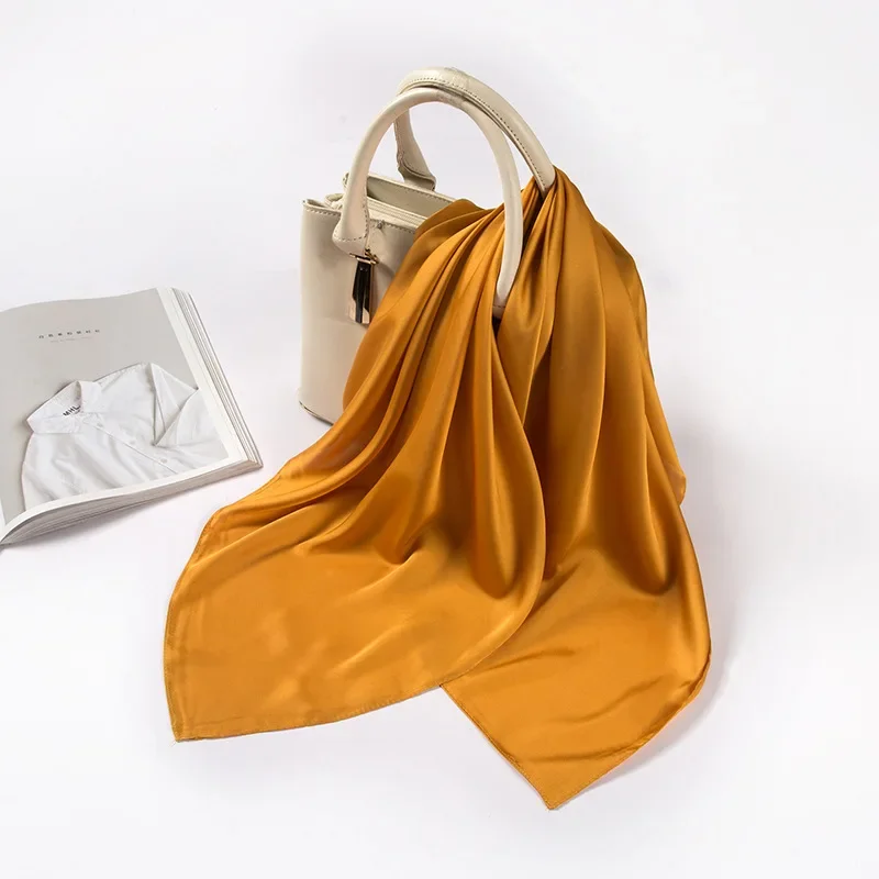 Satin Scarf Women 70cm Solid C - Women Bags Wholesale ulasan dan harga