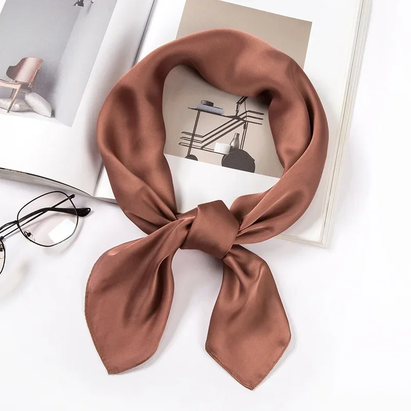 Satin Scarf Women 70cm Solid C - Women Bags Wholesale ulasan dan harga