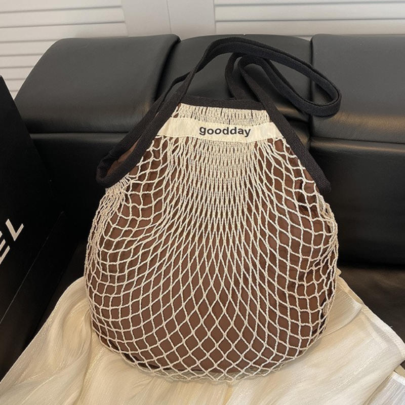 Large Capacity Mesh Tote Bag,  - Crochet Market Bag ulasan dan harga