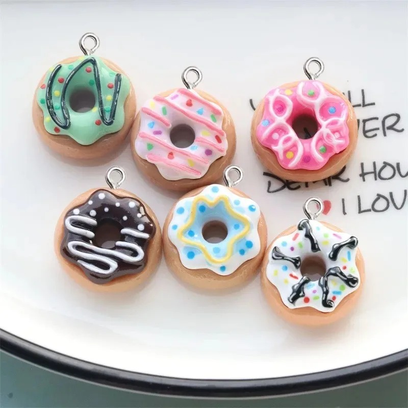 10Pcs Resin Donut Charms Color - Women Bags Mini ulasan dan harga