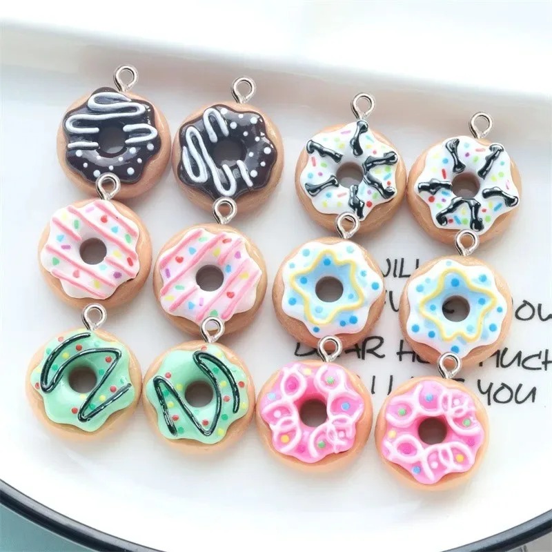 10Pcs Resin Donut Charms Color - Women Bags Mini ulasan dan harga