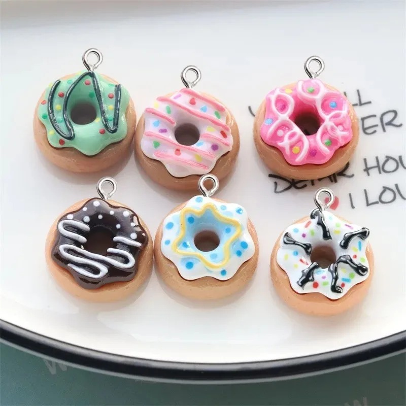10Pcs Resin Donut Charms Color - Women Bags Mini ulasan dan harga