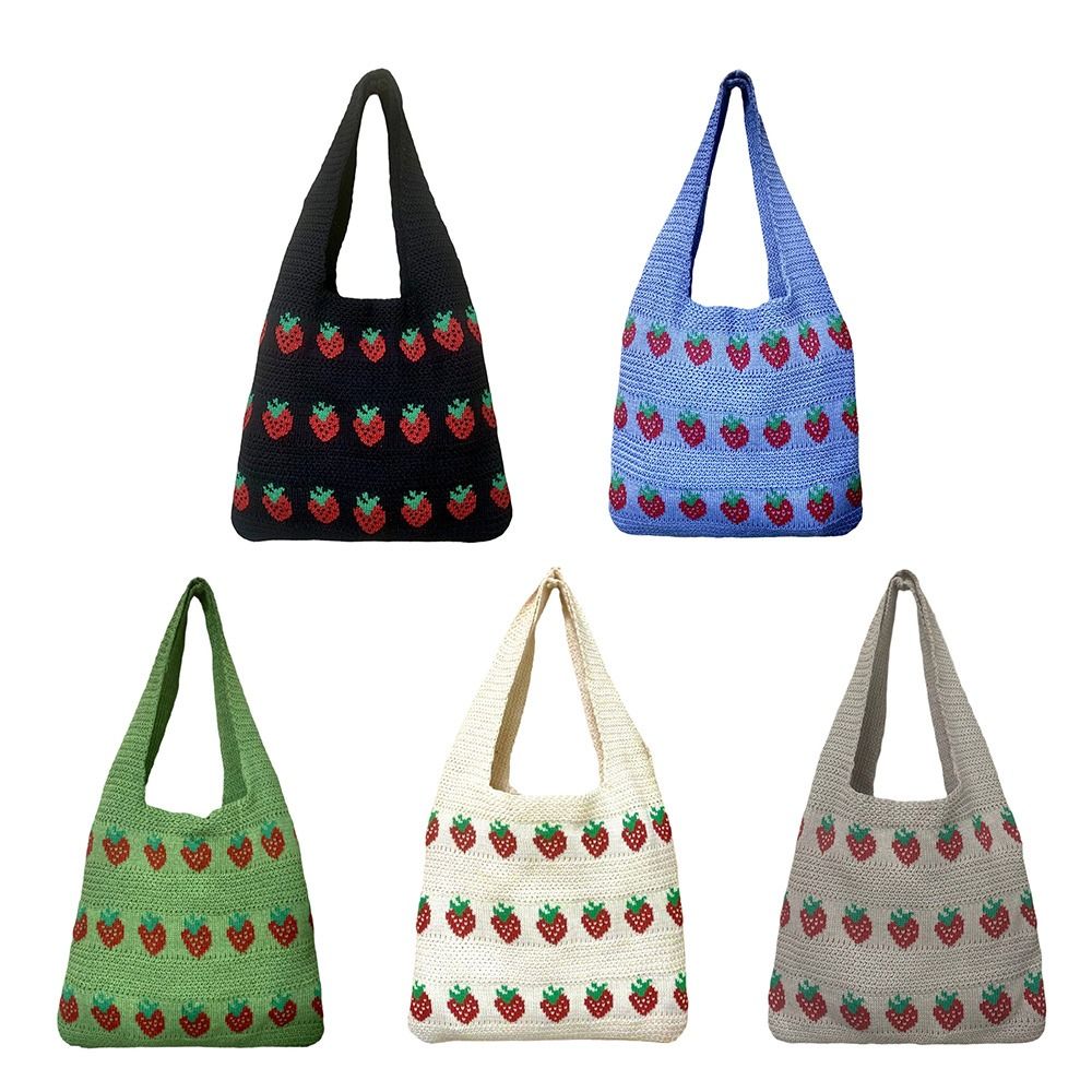 Knitted Design Women Handbag L - Crochet Market Bag ulasan dan harga