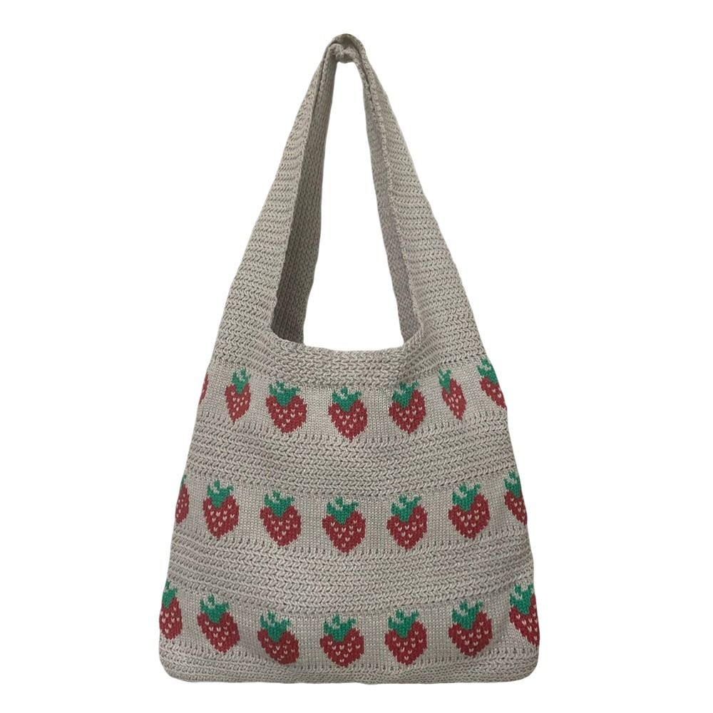 Knitted Design Women Handbag L - Crochet Market Bag ulasan dan harga