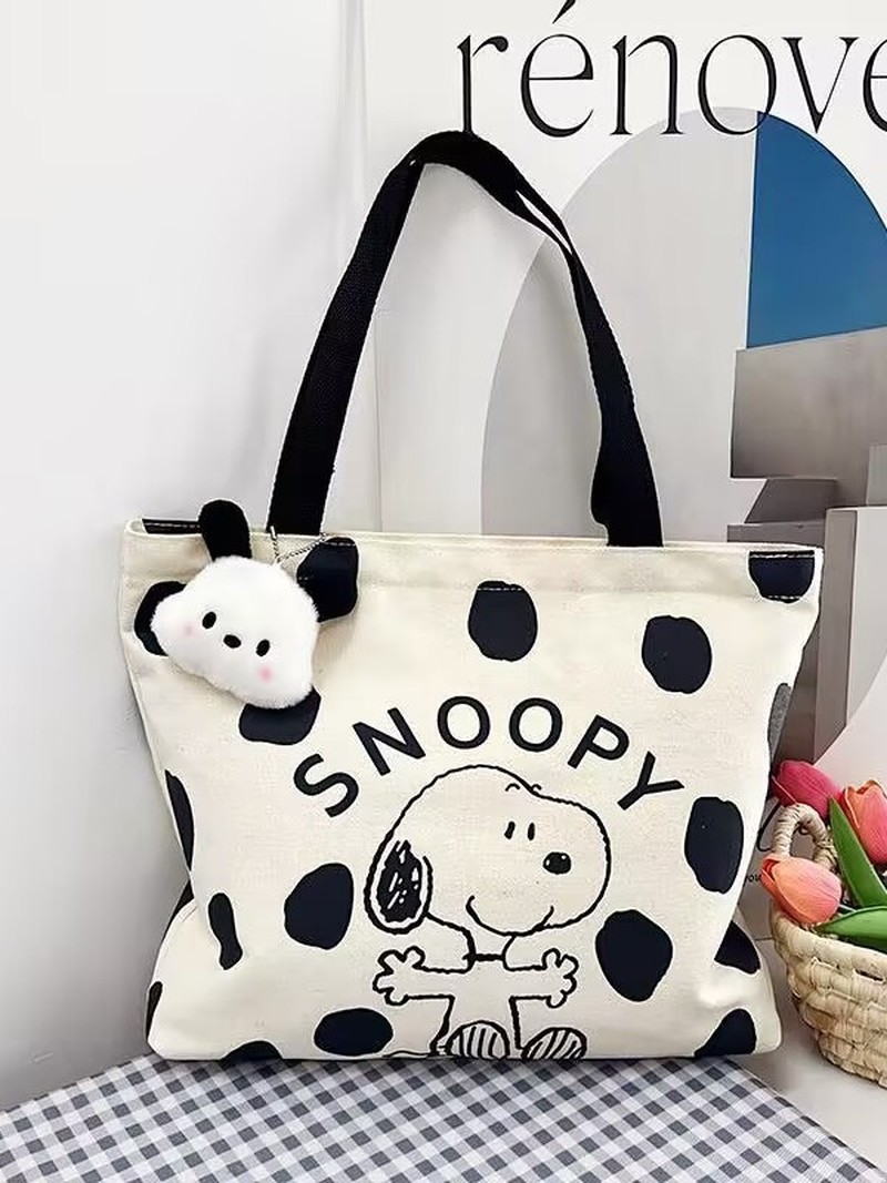 Cartoon Snoopy Canvas Shoulder - Women Bags Medium Size ulasan dan harga