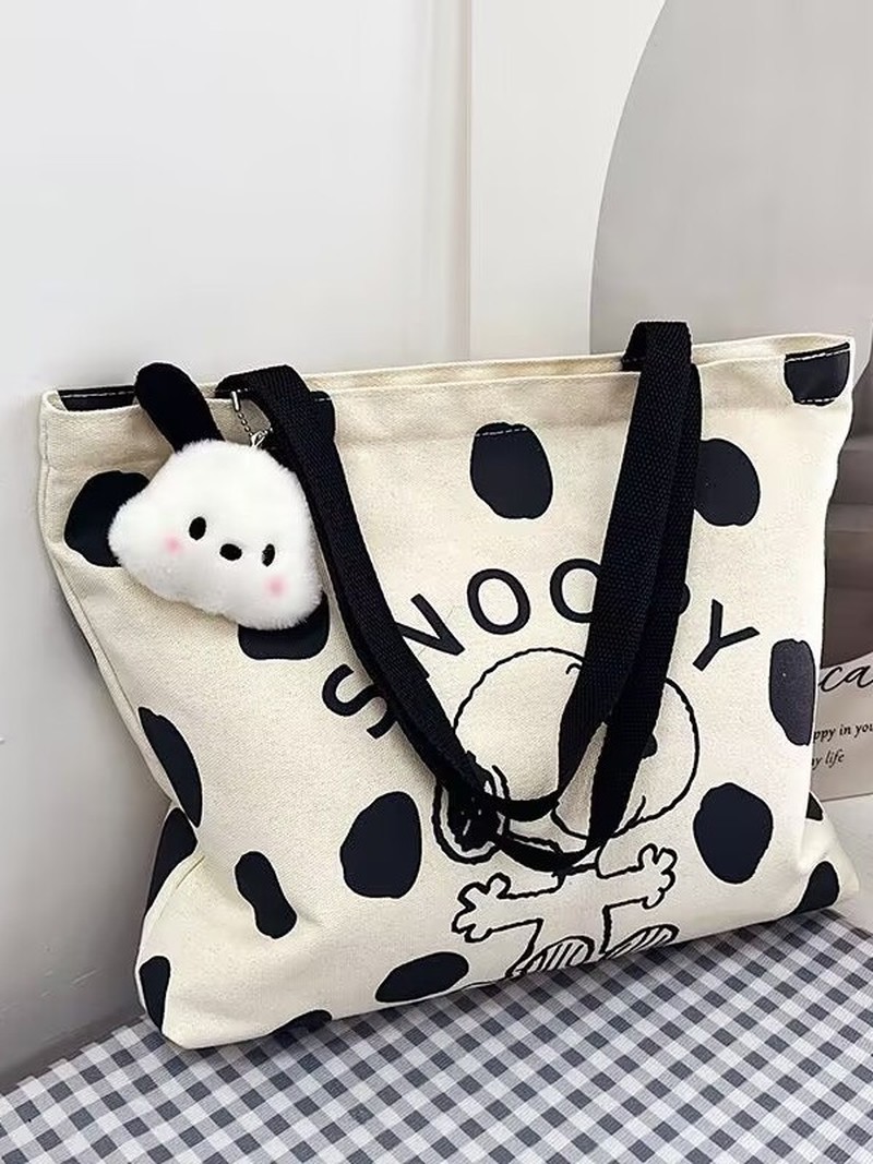 Cartoon Snoopy Canvas Shoulder - Women Bags Medium Size ulasan dan harga