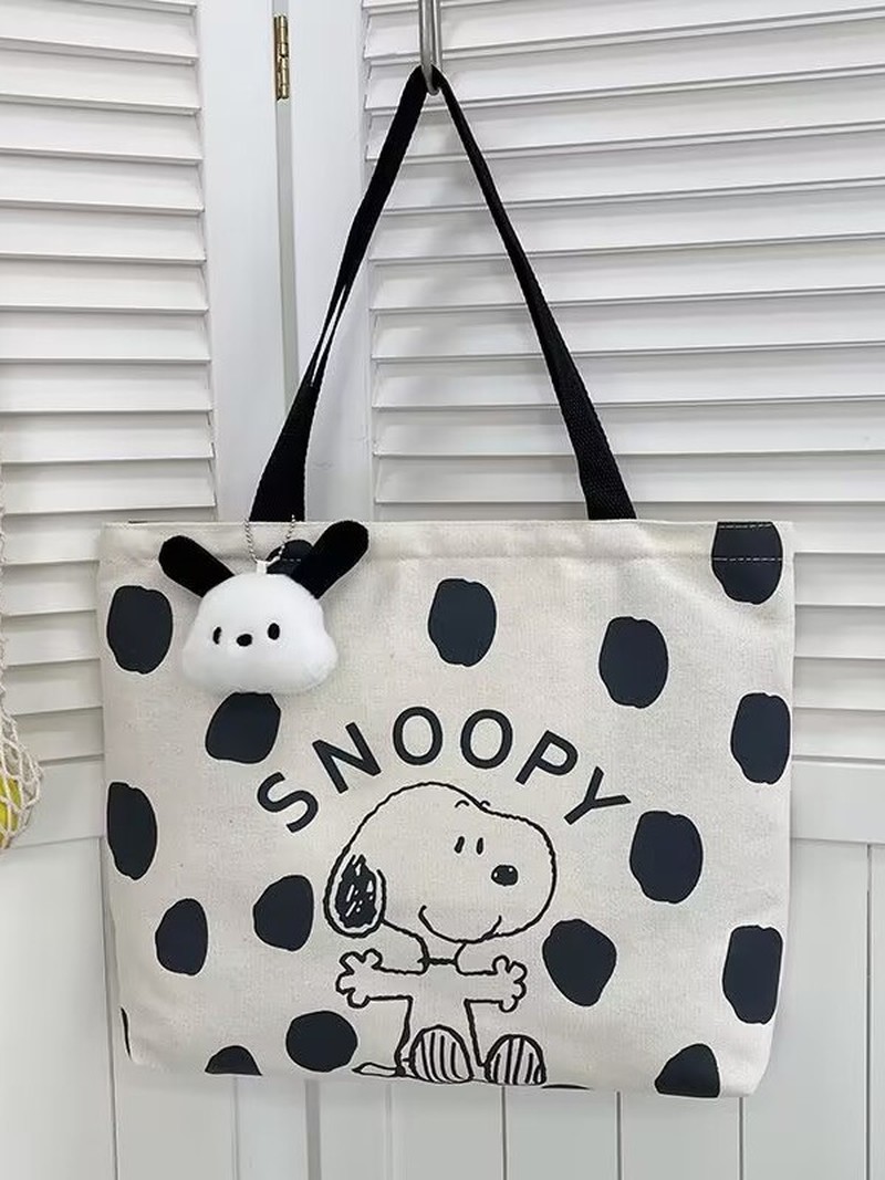 Cartoon Snoopy Canvas Shoulder - Women Bags Medium Size ulasan dan harga
