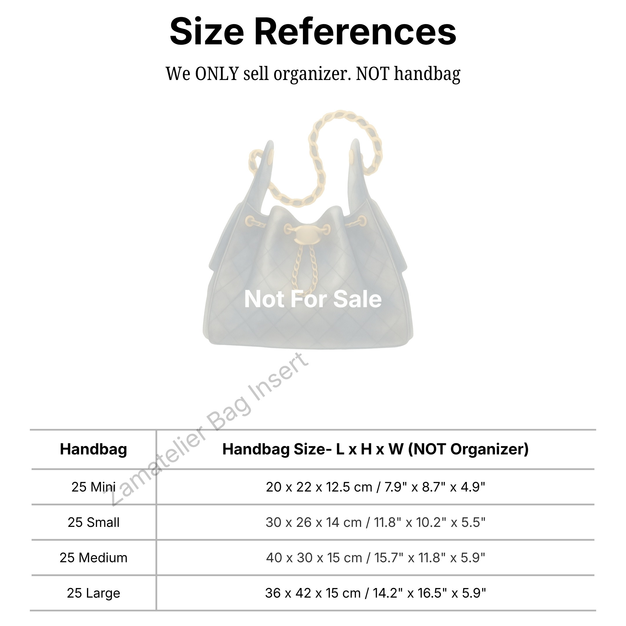 Custom Made Silk Insert for CC - Women Bags Mini ulasan dan harga