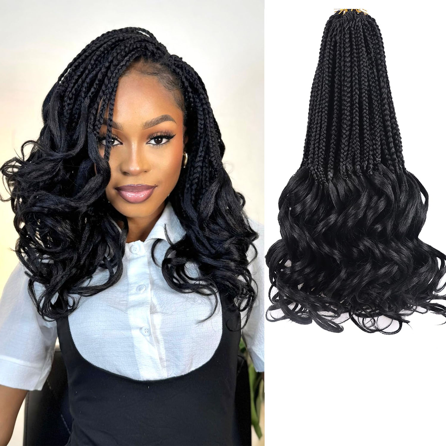 French Curl Crochet Braids 14  - Women Bags Pack ulasan dan harga