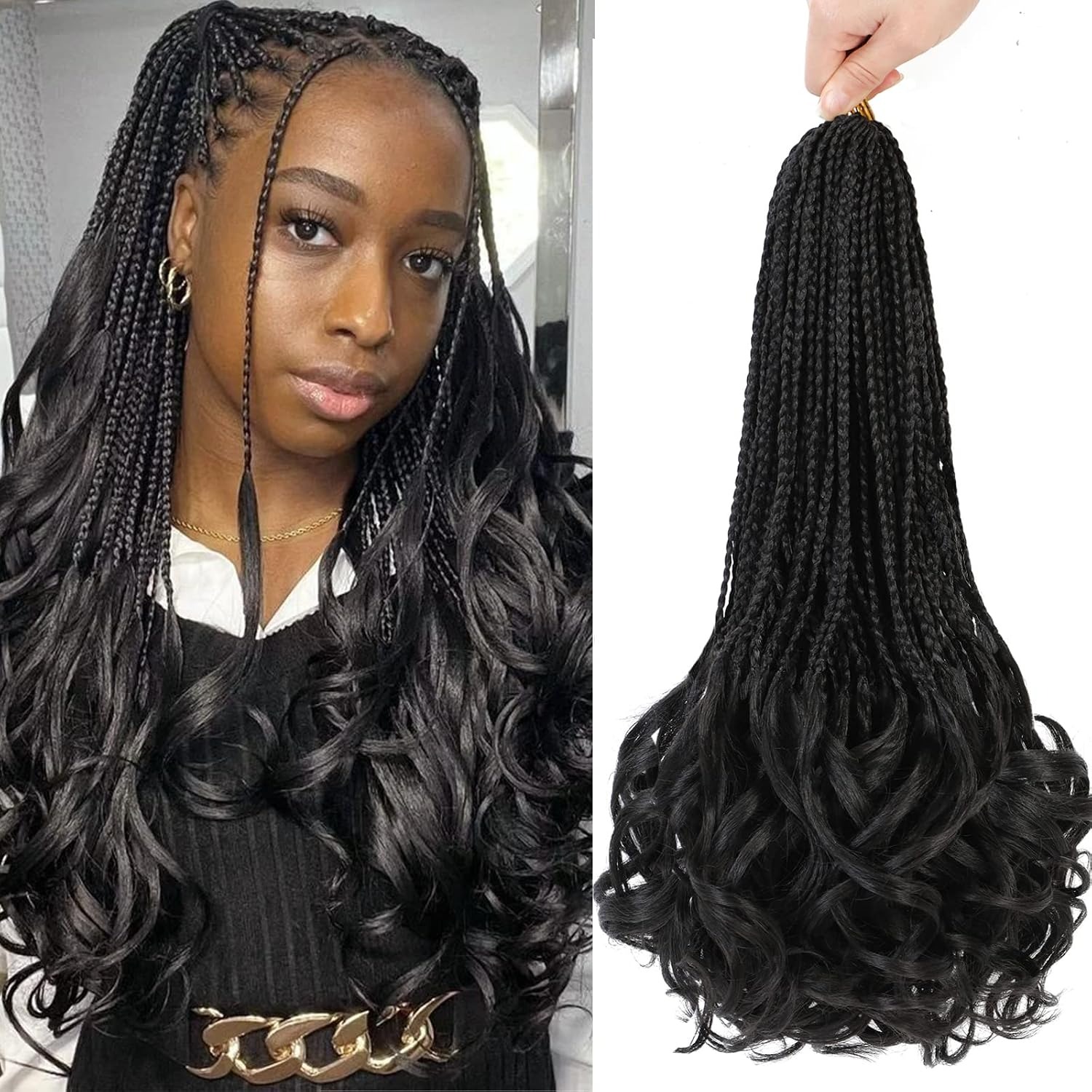 French Curl Crochet Braids 14  - Women Bags Pack ulasan dan harga