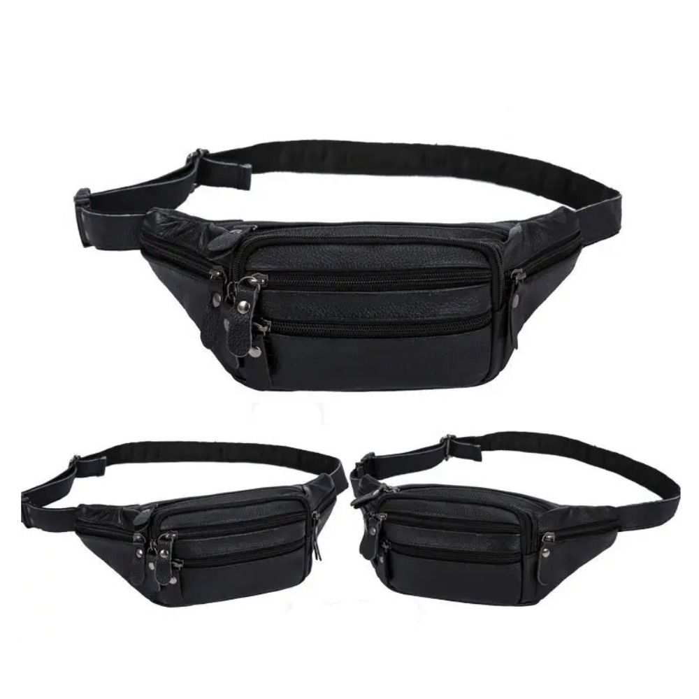 Zipper PU Leather Men's Waist  - Saddle Bag Leather ulasan dan harga