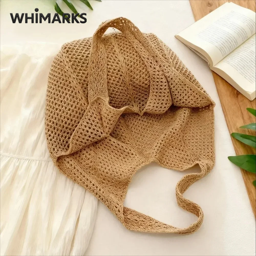 WHIMARKS Women's Woven Shoulde - Crochet Market Bag ulasan dan harga