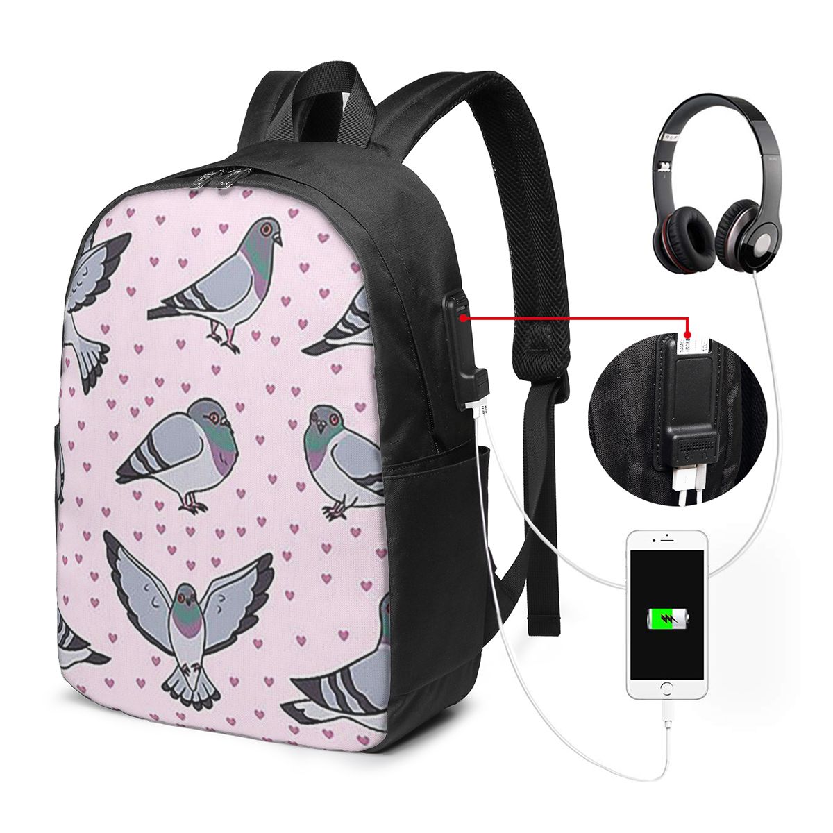 Cute Cartoon Pigeons Pack Back - Women Bags Pack ulasan dan harga