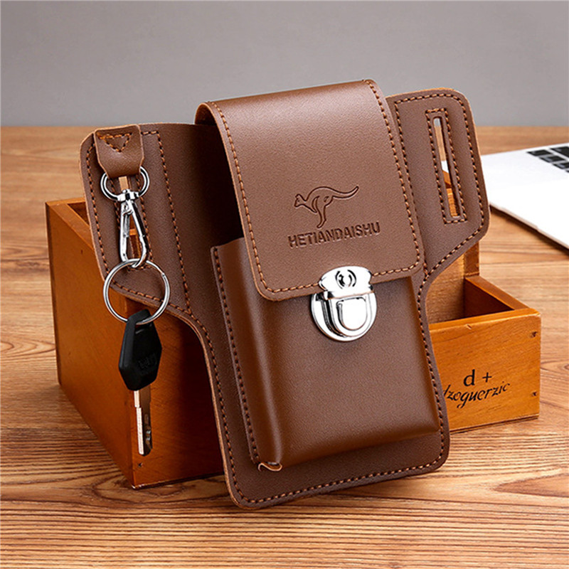 Phone Belt Bag For Men Bags Ce - Saddle Bag Leather ulasan dan harga