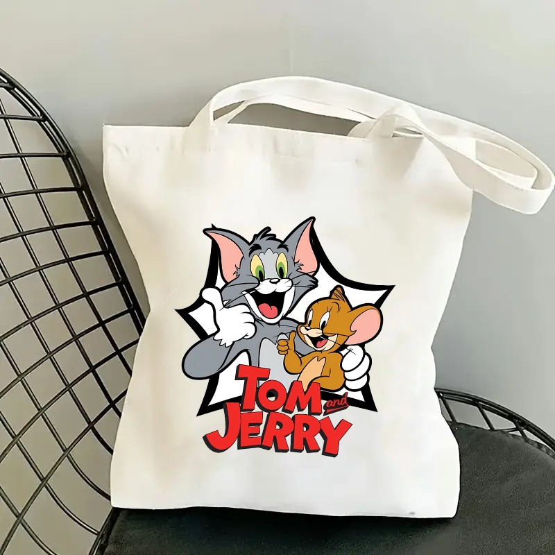 Tom and Jerry Cute Canvas Bag  - Women Bags For Gift ulasan dan harga