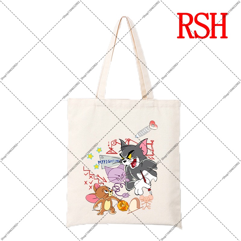 Tom and Jerry Cute Canvas Bag  - Women Bags For Gift ulasan dan harga