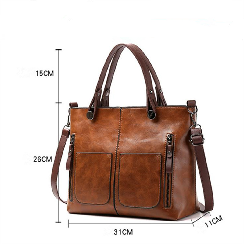 Retro Leather Handbag Shoulder - Women Bags Medium Size ulasan dan harga