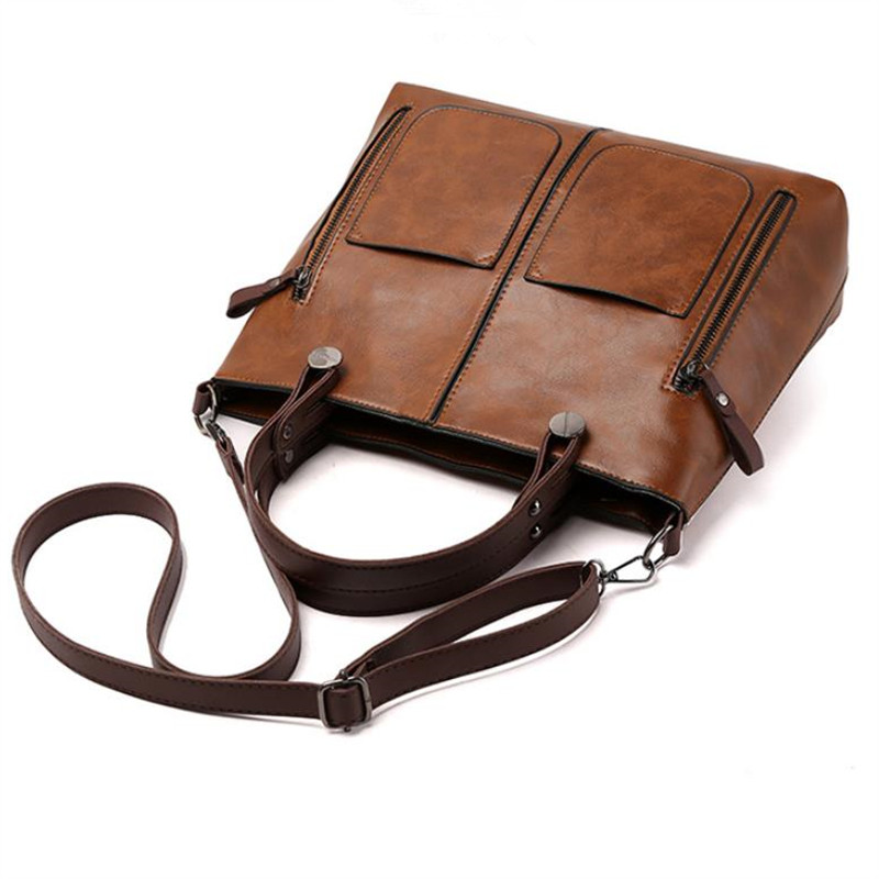 Retro Leather Handbag Shoulder - Women Bags Medium Size ulasan dan harga