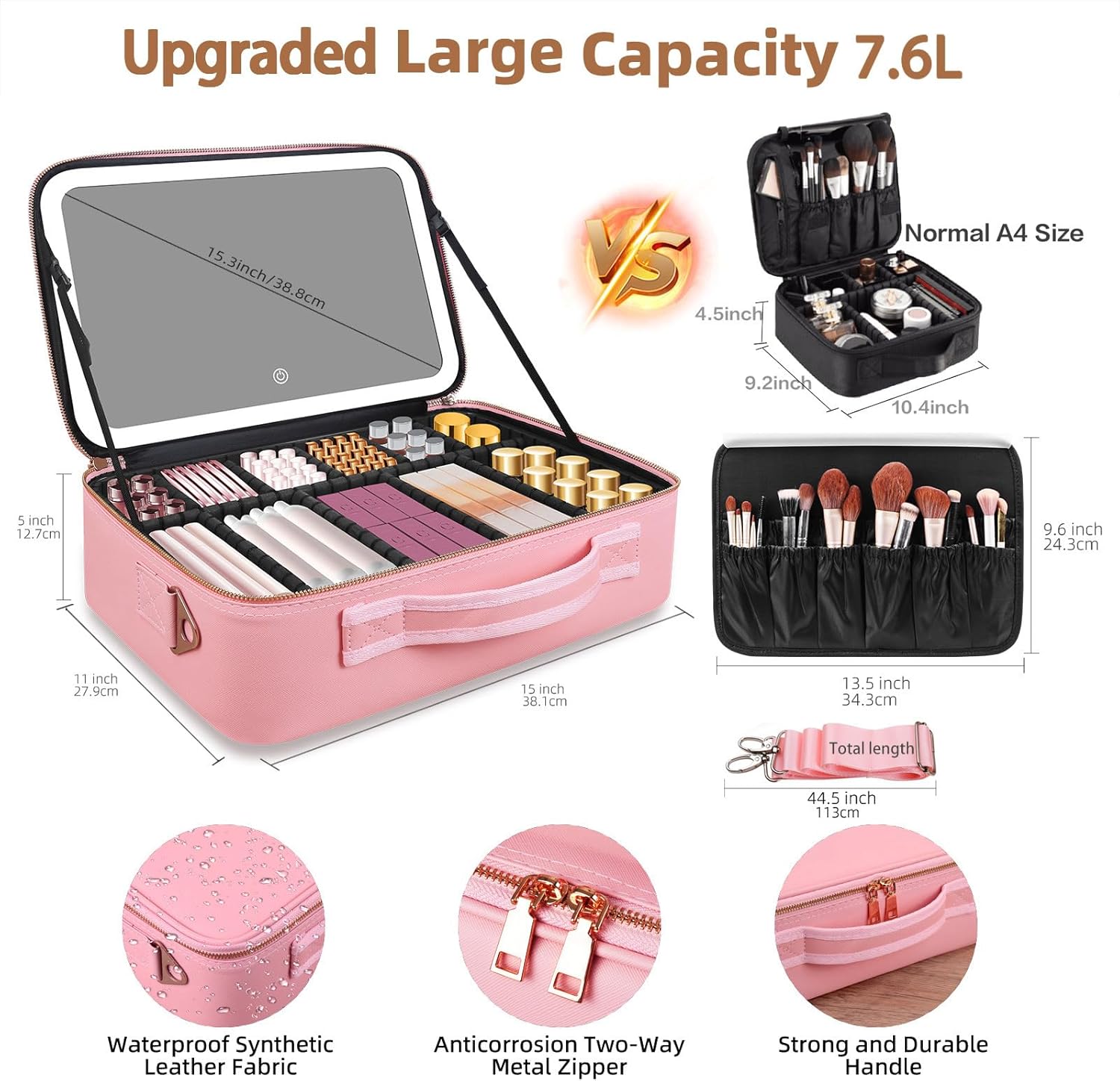 Large Capacity Makeup Bag 15'' - Women Bags Medium Size ulasan dan harga