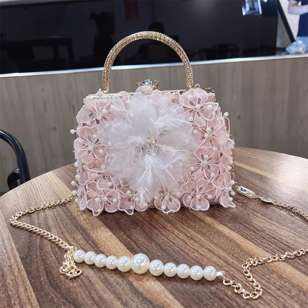 Fashion Appliques Floral Women - Evening Bag Beaded ulasan dan harga