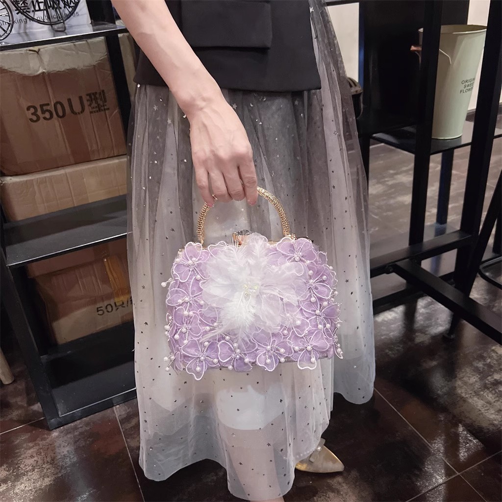 Fashion Appliques Floral Women - Evening Bag Beaded ulasan dan harga